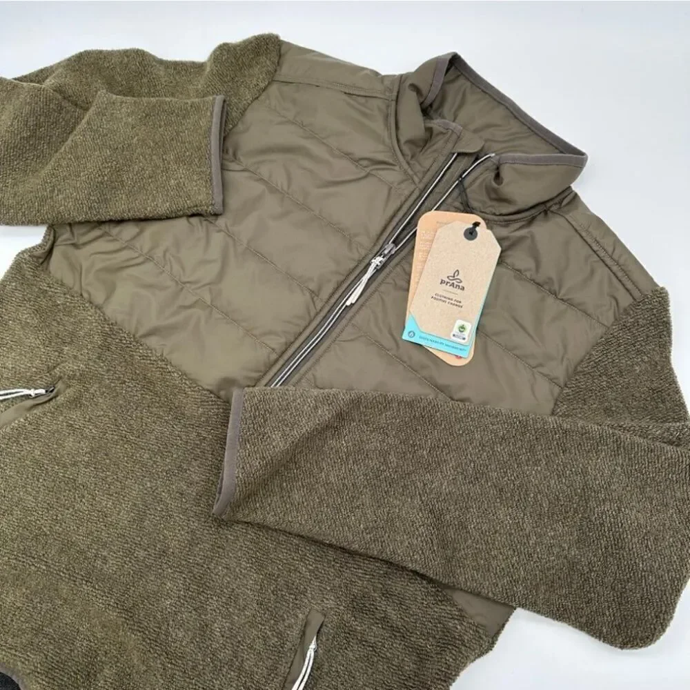 NWT Prana IncrediWool 1/2 Zip Sweater Slate Green Heather Size S Standard Fit